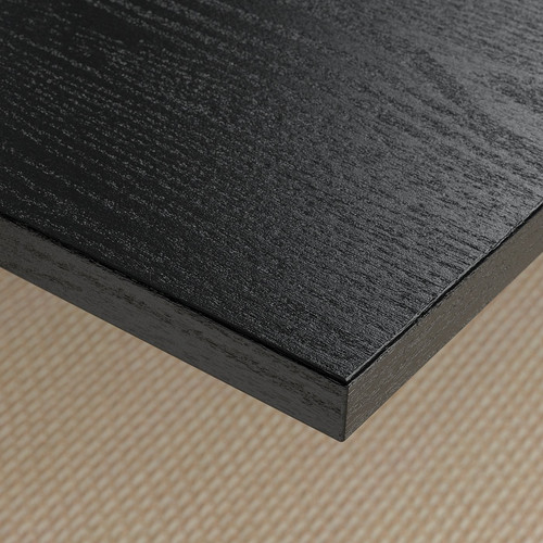 MITTZON Conference table, black stained ash veneer/black white, 140x108x105 cm