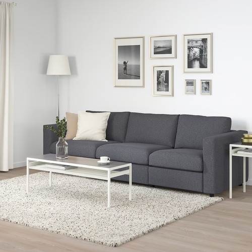 VIMLE 3-seat sofa-bed, Gunnared medium grey