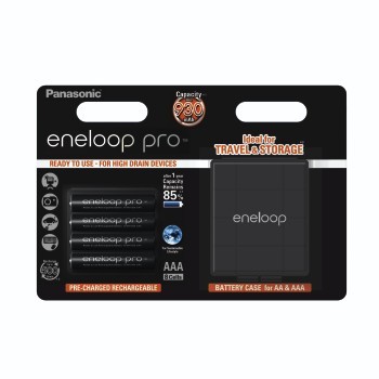 Panasonic Batteries Eneloop AAA/R03 930mAh with Case