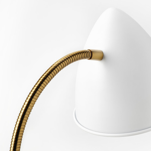 ISNÅLEN LED work lamp, white/brass-colour