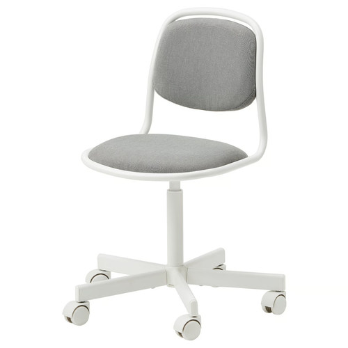 ÖRFJÄLL Children's desk chair, white, Vissle light grey