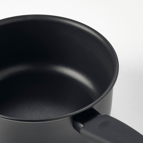 HEMLAGAD Saucepan with lid, black, 2 l