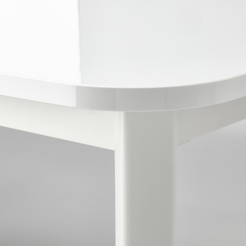 STRANDTORP / TOBIAS Table and 4 chairs, white, transparent, 150/205/260x95 cm