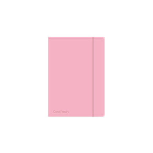 Document File Folder with Elastic Band PP A4 1pc, pastel powder pink
