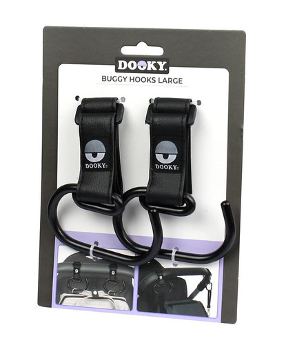 Dooky Buggy Hook Large 2pcs, black
