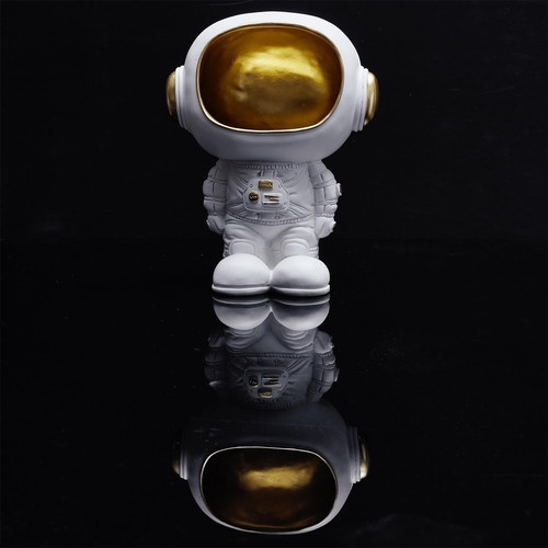 Astronaut Organizer Figurine, white/gold