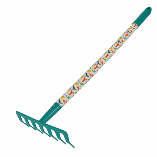 Children's Metal Garden Rake 64cm, green