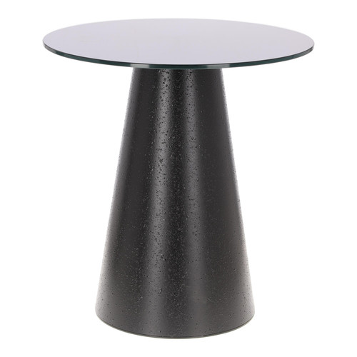Coffee Table Soleilo 60cm, glass, round, black