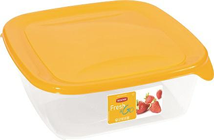 Curver Fresh&Go 2.9L Square Food Container, yellow/transparent