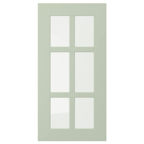 STENSUND Glass door, light green, 30x60 cm