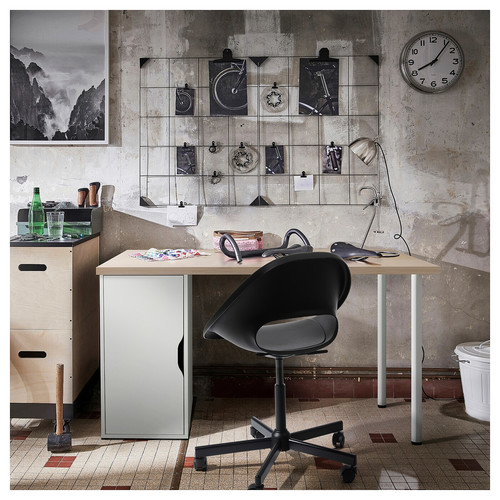 MÅLSKYTT / ALEX Desk, birch/white, 140x60 cm