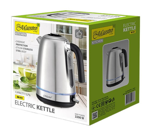 Feel Maestro 1.7L Stainless Steel Electric Kettle 2200W MR-050