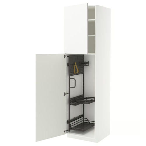 METOD High cabinet with cleaning interior, white/Ringhult white, 60x60x220 cm