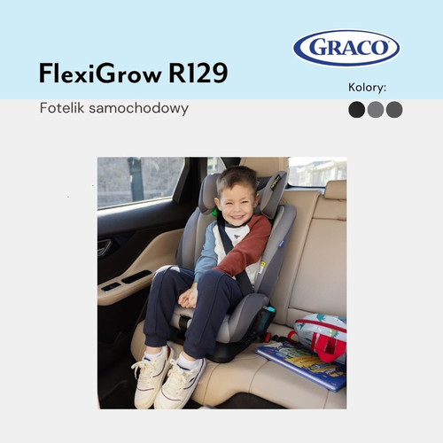 Graco Flexigrow i-Size Car Seat, Quartz, 76−145 cm, 15m-12y