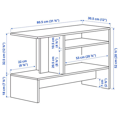 HOLMERUD Side table, oak effect, 80x31 cm