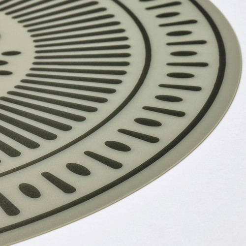 TUVIRIS Place mat, gray-green/patterned plastic, 37 cm