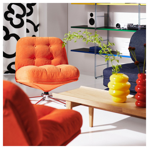 DYVLINGE Swivel armchair, Kelinge orange