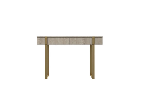 Modern Console Table Dresser Dressing Table Verica, biscuit oak/gold legs