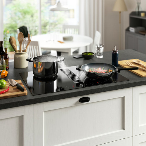 TÄCKNAN Ind hob/int extractor w recirc kit, IKEA 300/black