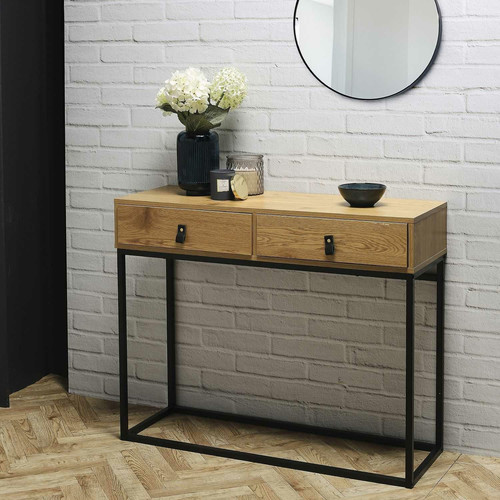 Console Table Abbott, oak/black