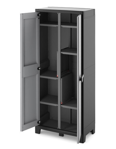 Outdoor/Workshop High Cabinet Multispace, black-grey