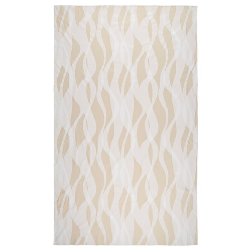 KRUSTISTEL Tablecloth, patterned/white light beige, 145x240 cm