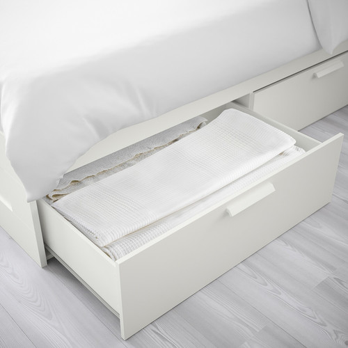 BRIMNES Bed frame with storage, white, 140x200 cm