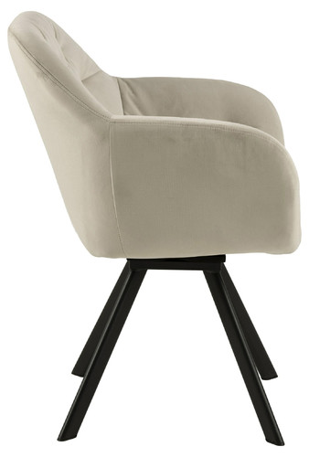 Upholstered Chair Lola, auto return, velvet, sand