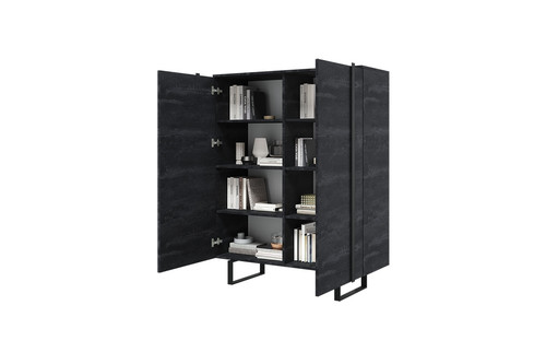 Two-Door Cabinet Verica 120 cm, charcoal/black legs