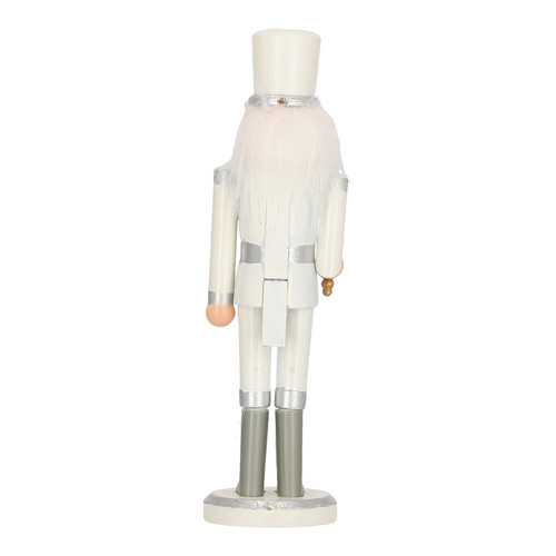 Nutcracker Christmas Decoration 28cm, white, hat