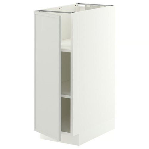 METOD Base cabinet with shelves, white/Aspudden light grey, 30x60 cm