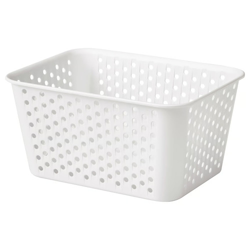 PLOGSVÄNG Storage basket, white, 15x20x10 cm