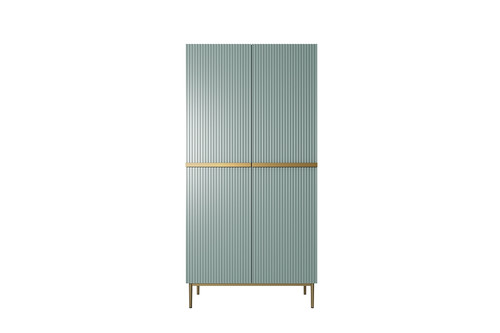 Wardrobe Nicole 100 cm, sage, gold legs