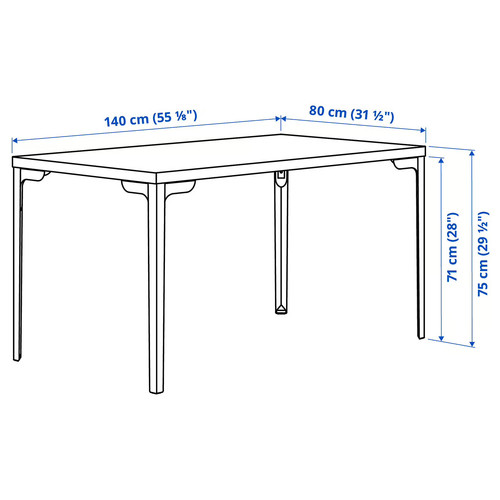 SKÅLSTA Table and 4 chairs, light grey-beige straight light grey-beige/plastic beige tubular metal/light grey-beige, 140x80 cm