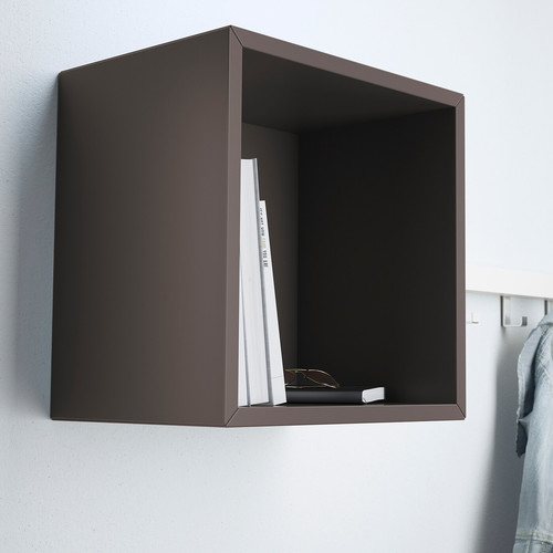 EKET Wall-mounted shelving unit, dark grey, 35x25x35 cm