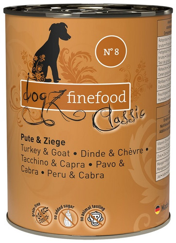 Dogz Finefood N.08 Turkey & Goat Wet Food 400g