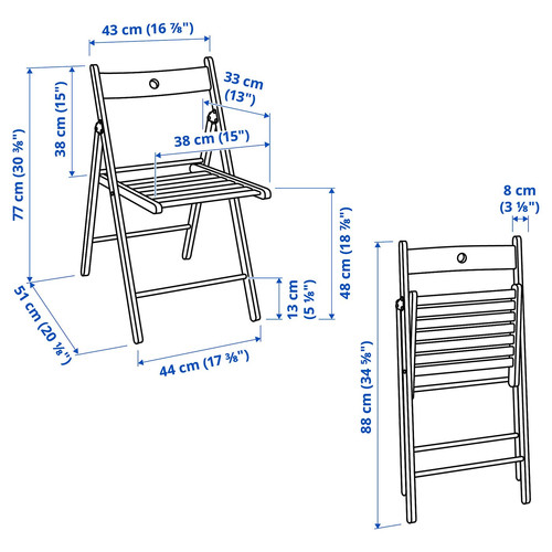 FRÖSVI Folding chair, white