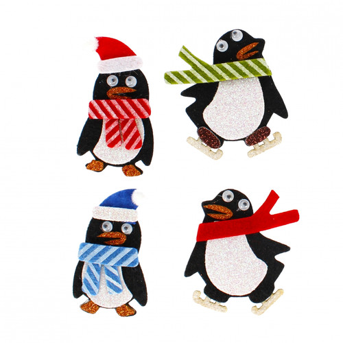 Craft Deocrative Felt Sticker Christmas Penguin 4pcs