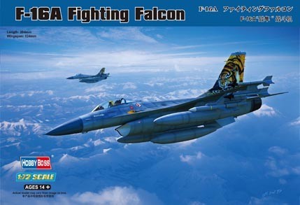 Hobby Boss Plastic Model Kit F-16A Fighting Falcon 1:72 14+