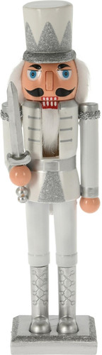 Nutcracker Christmas Decoration 38cm, white, with sword