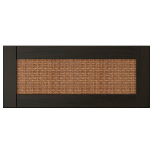 STUDSVIKEN Drawer front, dark brown/woven poplar, 60x26 cm