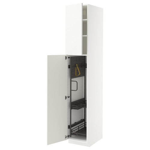 METOD High cabinet with cleaning interior, white/Ringhult white, 40x60x220 cm