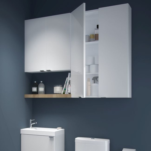Bathroom Wall Cabinet GoodHome Imandra 60x90x15cm, white
