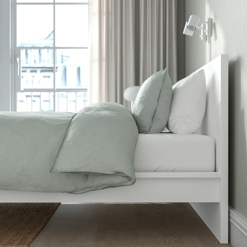 MALM Bed frame with mattress, white/Valevåg extra firm, 160x200 cm