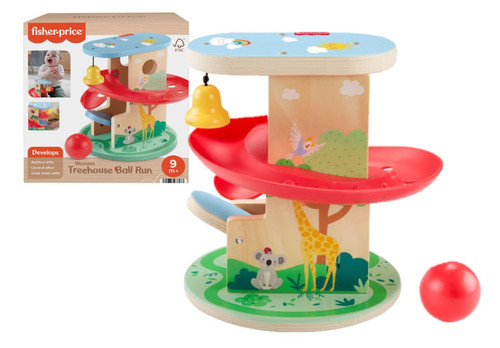 Fisher-Price Wooden Treehouse Ball Run Baby & Toddler Toy HXT92 9m+