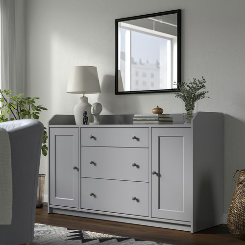 NYPONBUSKE Mirror, black, 65x65 cm