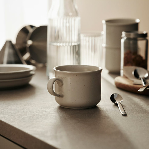 DAGGASTER Mug, dotted/light beige, 40 cl