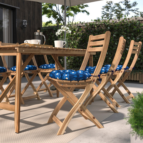 KLÖSAN Chair cushion, outdoor, dark blue, 35 cm