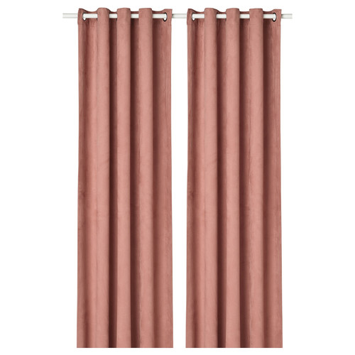 BIRTNA Block-out curtains, 1 pair, light pink, 145x300 cm