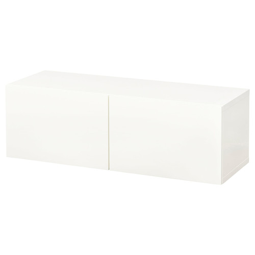 BESTÅ Wall-mounted cabinet combination, white/Lappviken white, 120x42x38 cm